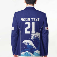 Japan Pacific Rugby Custom Blazer Go Sakura Japanese Wave Pattern - Polynesian Pride