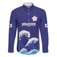 Japan Pacific Rugby Custom Family Matching Off Shoulder Short Dress and Hawaiian Shirt Go Sakura Japanese Wave Pattern