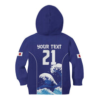 Japan Pacific Rugby Custom Kid Hoodie Go Sakura Japanese Wave Pattern