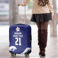 Japan Pacific Rugby Custom Luggage Cover Go Sakura Japanese Wave Pattern LT9 - Polynesian Pride