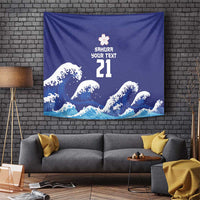 Japan Pacific Rugby Custom Tapestry Go Sakura Japanese Wave Pattern
