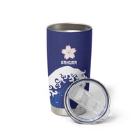Japan Pacific Rugby Custom Tumbler Cup Go Sakura Japanese Wave Pattern