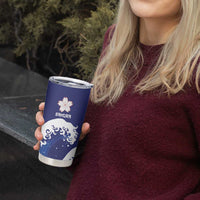 Japan Pacific Rugby Custom Tumbler Cup Go Sakura Japanese Wave Pattern