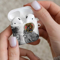 Japanese Samurai Warrior AirPods Case White Polynesian Tattoo Style - Polynesian Pride