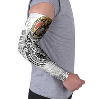 Japanese Samurai Warrior Arm Sleeves White Polynesian Tattoo Style - Polynesian Pride