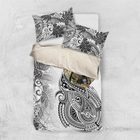 Japanese Samurai Warrior Bedding Set White Polynesian Tattoo Style