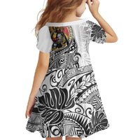 Japanese Samurai Warrior Family Matching Tank Maxi Dress and Hawaiian Shirt White Polynesian Tattoo Style
