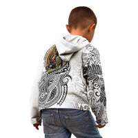 Japanese Samurai Warrior Kid Hoodie White Polynesian Tattoo Style