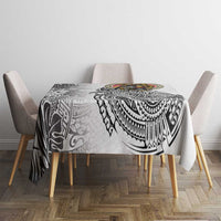 Japanese Samurai Warrior Tablecloth White Polynesian Tattoo Style