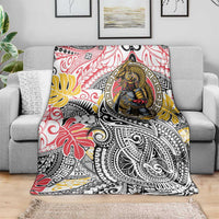 Japanese Samurai Warrior Blanket Colorful Polynesian Tattoo Style LT9 - Polynesian Pride