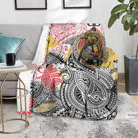 Japanese Samurai Warrior Blanket Colorful Polynesian Tattoo Style LT9 - Polynesian Pride