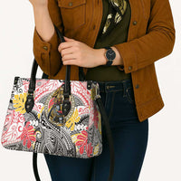 Japanese Samurai Warrior Leather Bag Colorful Polynesian Tattoo Style - Polynesian Pride