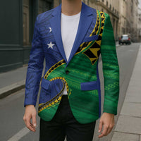 Solomon Islands Independence Day 1978 Personalised Blazer Polynesian Pattern with Flag Style - Polynesian Pride