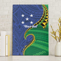 Solomon Islands Independence Day 1978 Personalised Canvas Wall Art Polynesian Pattern with Flag Style