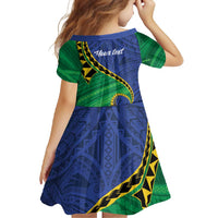 Solomon Islands Independence Day 1978 Personalised Family Matching Off Shoulder Maxi Dress and Hawaiian Shirt Polynesian Pattern with Flag Style