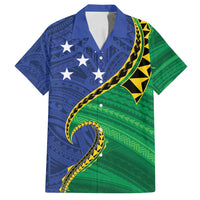 Solomon Islands Independence Day 1978 Personalised Family Matching Off Shoulder Maxi Dress and Hawaiian Shirt Polynesian Pattern with Flag Style