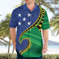 Solomon Islands Independence Day 1978 Personalised Hawaiian Shirt Polynesian Pattern with Flag Style