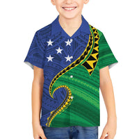 Solomon Islands Independence Day 1978 Personalised Hawaiian Shirt Polynesian Pattern with Flag Style