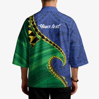 Solomon Islands Independence Day 1978 Personalised Kimono Polynesian Pattern with Flag Style - Polynesian Pride