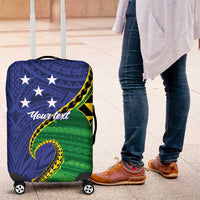 Solomon Islands Independence Day 1978 Personalised Luggage Cover Polynesian Pattern with Flag Style