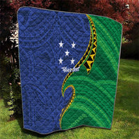 Solomon Islands Independence Day 1978 Personalised Quilt Polynesian Pattern with Flag Style