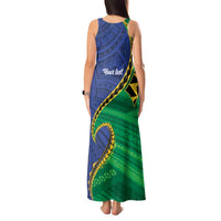 Solomon Islands Independence Day 1978 Personalised Tank Maxi Dress Polynesian Pattern with Flag Style