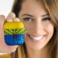 Solomon Islands Rugby Custom AirPods Case Simple Coat of arm Polynesian Pattern - Polynesian Pride