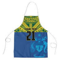 Solomon Islands Rugby Custom Apron Simple Coat of arm Polynesian Pattern - Polynesian Pride
