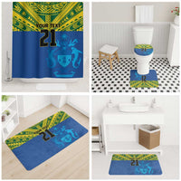 Solomon Islands Rugby Custom Bathroom Set Simple Coat of arm Polynesian Pattern - Polynesian Pride
