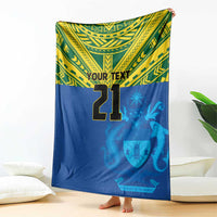 Solomon Islands Rugby Custom Blanket Simple Coat of arm Polynesian Pattern LT9 - Polynesian Pride