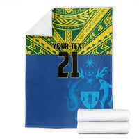 Solomon Islands Rugby Custom Blanket Simple Coat of arm Polynesian Pattern LT9 - Polynesian Pride