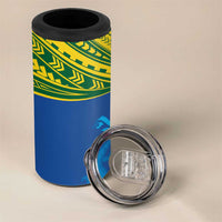 Solomon Islands Rugby Custom 4 in 1 Can Cooler Tumbler Simple Coat of arm Polynesian Pattern