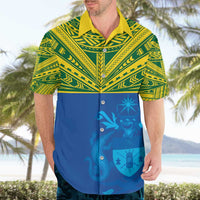 Solomon Islands Rugby Custom Hawaiian Shirt Simple Coat of arm Polynesian Pattern