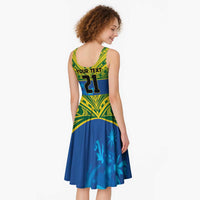 Solomon Islands Rugby Custom Midi Dress Simple Coat of arm Polynesian Pattern - Polynesian Pride