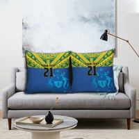 Solomon Islands Rugby Custom Pillow Cover Simple Coat of arm Polynesian Pattern - Polynesian Pride