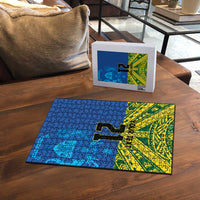 Solomon Islands Rugby Custom Puzzle Simple Coat of arm Polynesian Pattern - Polynesian Pride