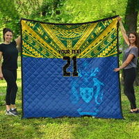 Solomon Islands Rugby Custom Quilt Simple Coat of arm Polynesian Pattern