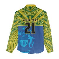 Solomon Islands Rugby Custom Women Casual Shirt Simple Coat of arm Polynesian Pattern