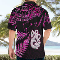 New Zealand Hawaiian Shirt Matariki NZ Manaia with Paua Shell - Pink LT9 - Polynesian Pride