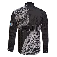 Fiji Rugby Family Matching Off Shoulder Short Dress and Hawaiian Shirt Kaiviti Fijian Tribal World Cup Black LT9 - Polynesian Pride