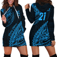Custom Fiji Rugby Hoodie Dress Kaiviti Fijian Tribal World Cup Blue No2 LT9 - Polynesian Pride