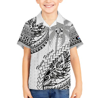 Fiji Rugby Kid Hawaiian Shirt Kaiviti Fijian Tribal World Cup White LT9 Kid White - Polynesian Pride