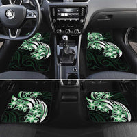 Plumeria Tribal Tattoo Car Mats Green Polynesian Pattern