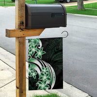 Plumeria Tribal Tattoo Garden Flag Green Polynesian Pattern