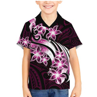 Plumeria Tribal Tattoo Family Matching Mermaid Dress and Hawaiian Shirt Pink Polynesian Pattern LT9 Son's Shirt Pink - Polynesian Pride