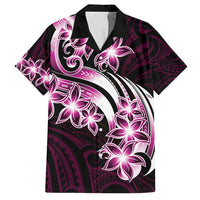 Plumeria Tribal Tattoo Family Matching Tank Maxi Dress and Hawaiian Shirt Pink Polynesian Pattern