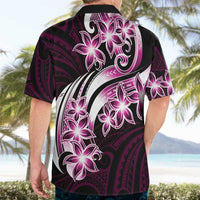 Plumeria Tribal Tattoo Hawaiian Shirt Pink Polynesian Pattern