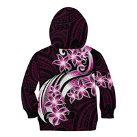Plumeria Tribal Tattoo Kid Hoodie Pink Polynesian Pattern