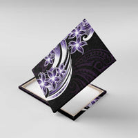 Plumeria Tribal Tattoo Canvas Wall Art Purple Polynesian Pattern