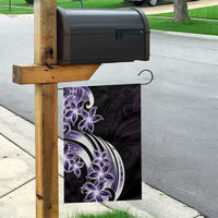 Plumeria Tribal Tattoo Garden Flag Purple Polynesian Pattern